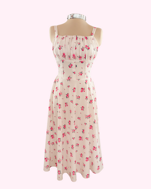 Vestido Midi Victoria Flor Blanco para dama — Magnolia Morango
