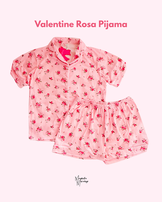 Pijama de Flores Rosada Valentine