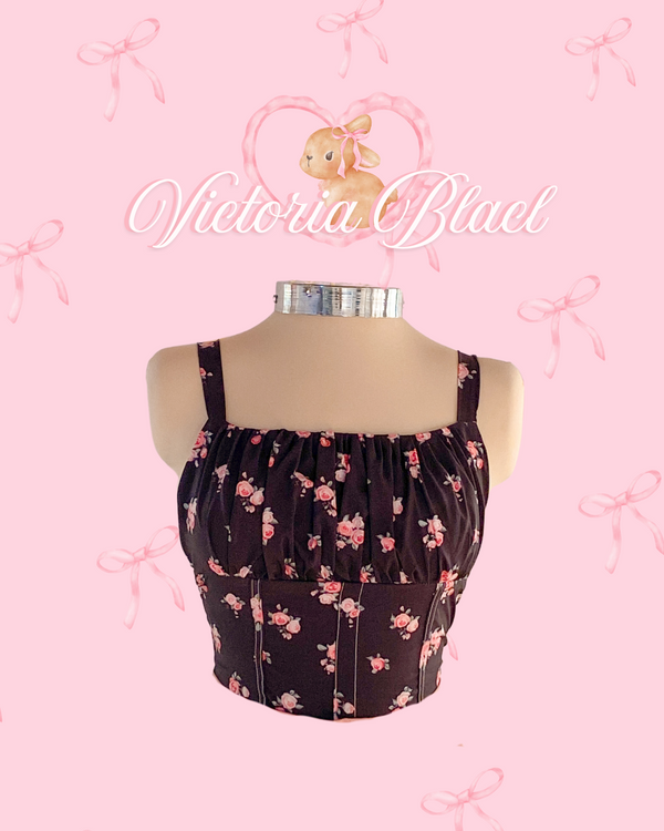 Top Victoria Black Estampado Floral