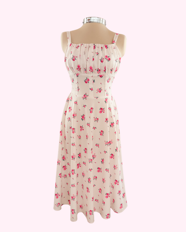 Vestido Midi Victoria Flor Blanco