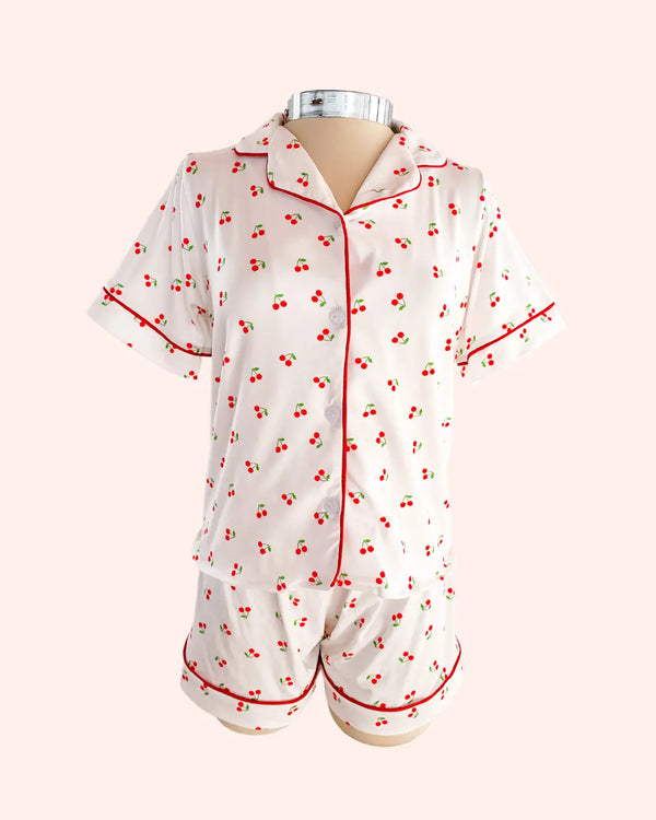 Pijama Cherry Blanca Cozy