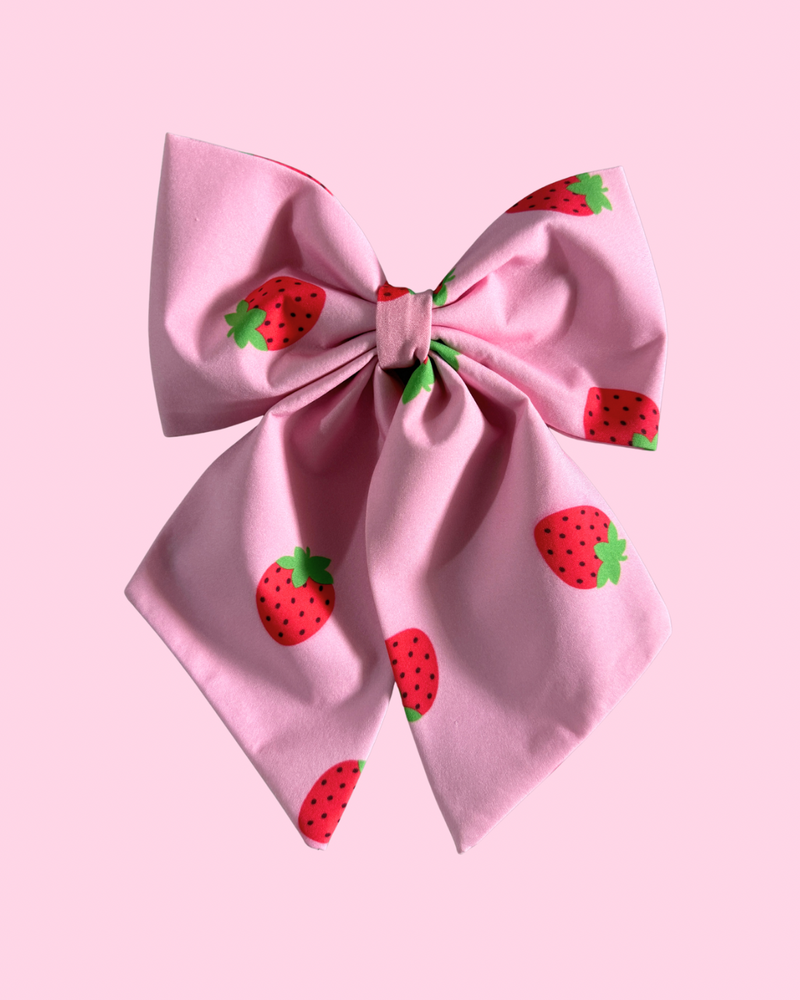 Moño de Fresas Rosado