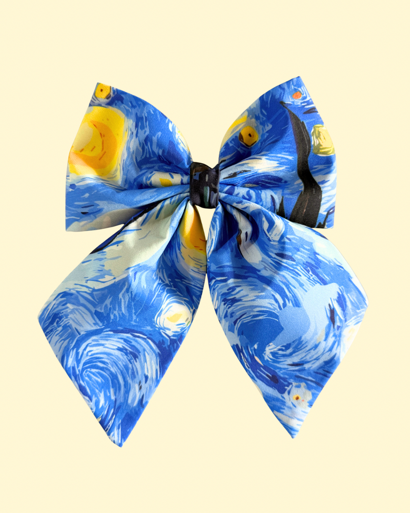 Moño de Noche Estrellada 2.0 (Cada diseño es diferente)