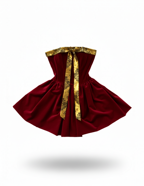 Vestido Sabrina Burgundy Reina de Corazones