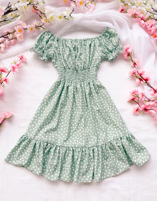 Vestido Polka Puntos Verde Menta