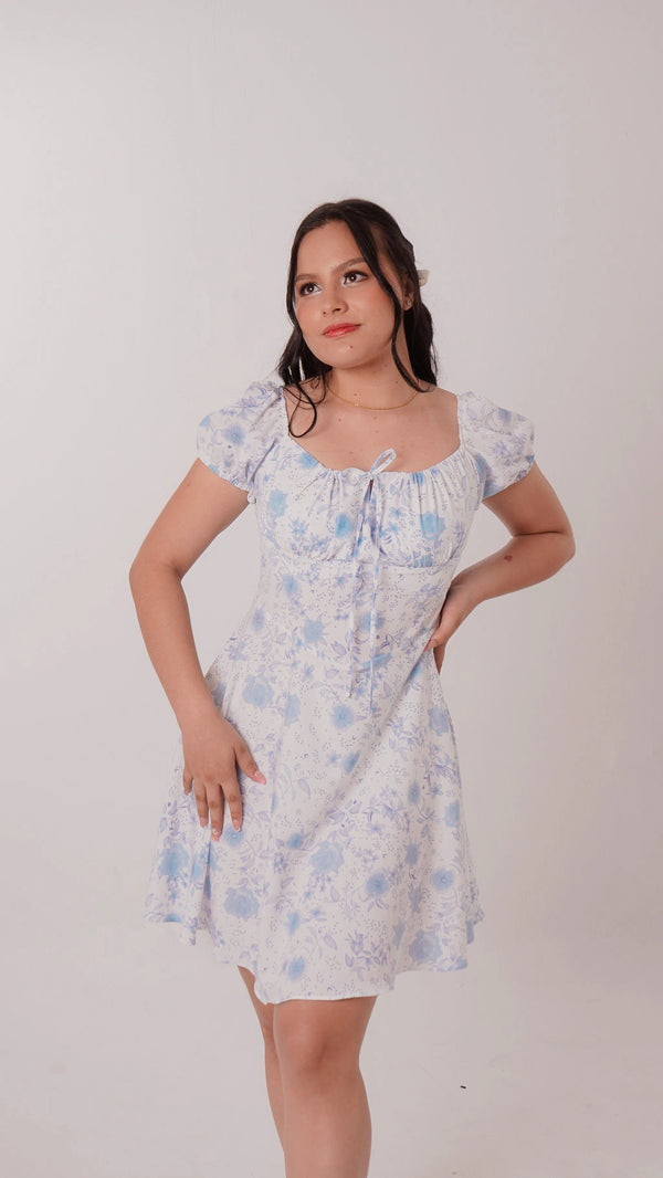 Vestido Azul Floral Miss Suzy