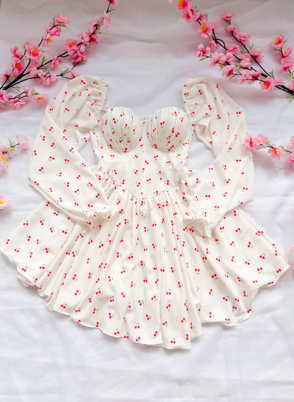 Vestido Priscilla Cereza Blanco