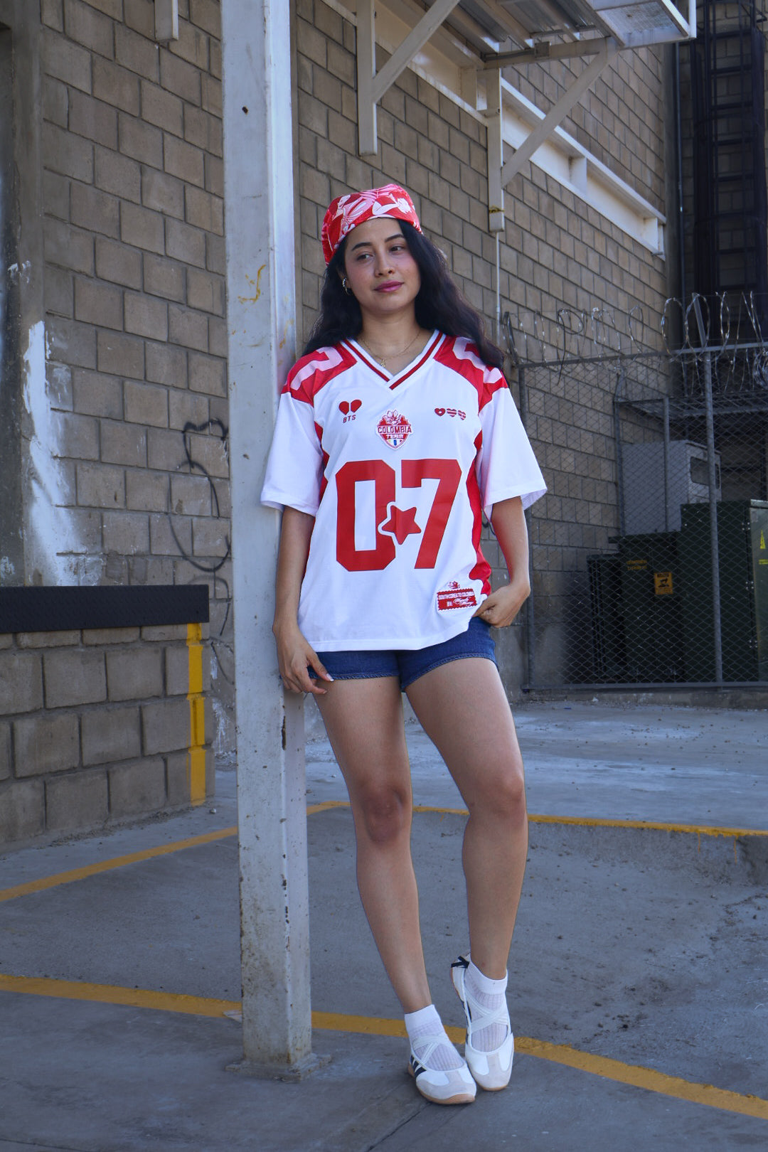 Camisa Kpop Romántica Baseball Blanca