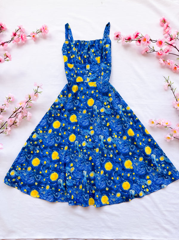 Vestido Midi Victoria Noche Estrellada Clásico