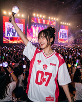 Camisa Kpop Romántica Baseball Blanca
