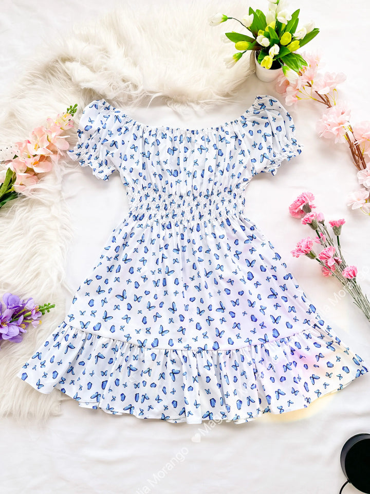 Vestido Polka Mariposa Azul