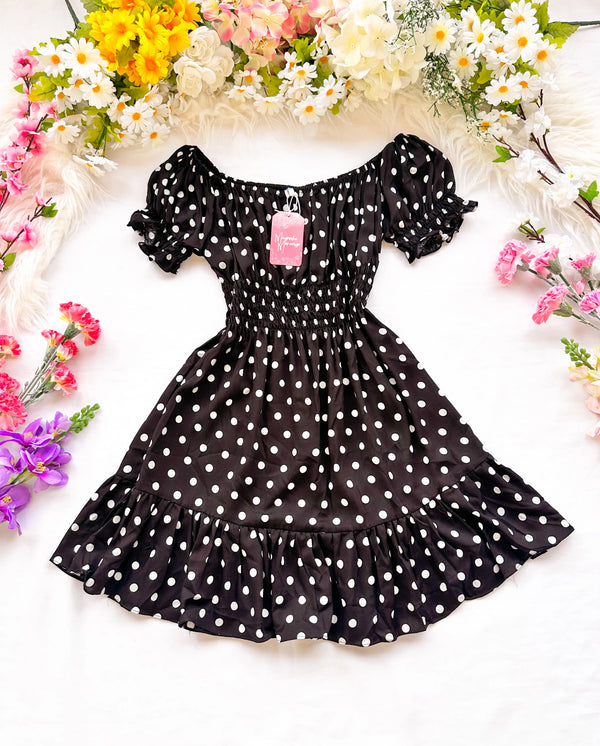 Vestido Polka Negro Puntos