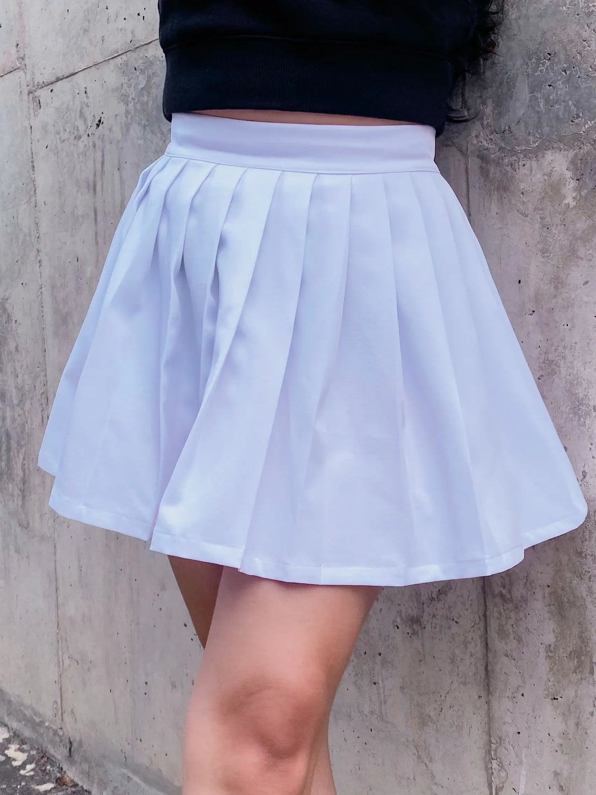 Falda Plisada Nita Blanca para dama — Magnolia Morango