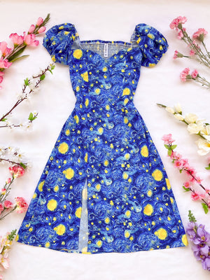 Vestido Hanny Midi Noche Estrellada para dama — Magnolia Morango