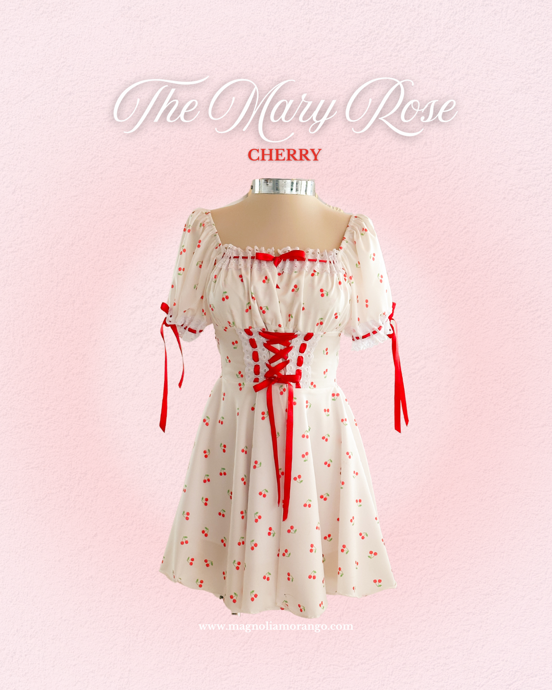 Vestido Mary Rose Cherry para dama — Magnolia Morango