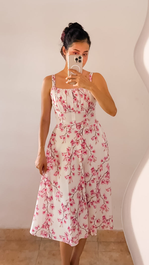Vestido Midi Victoria Flor Sakura