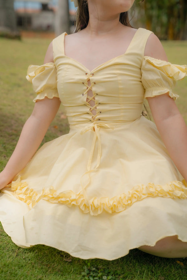 Vestido Moon Lady Di Amarillo Mantequilla
