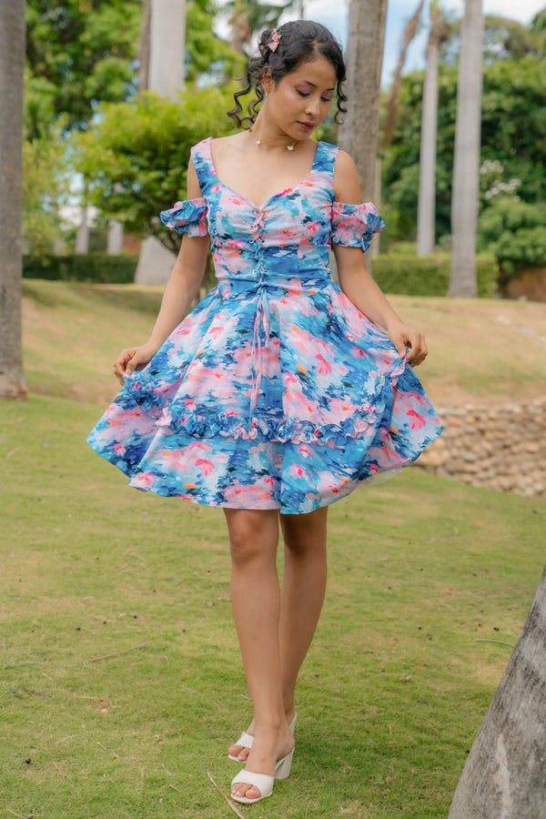 Vestido Moon Lady Di Estampado Monet | Edición Exclusiva