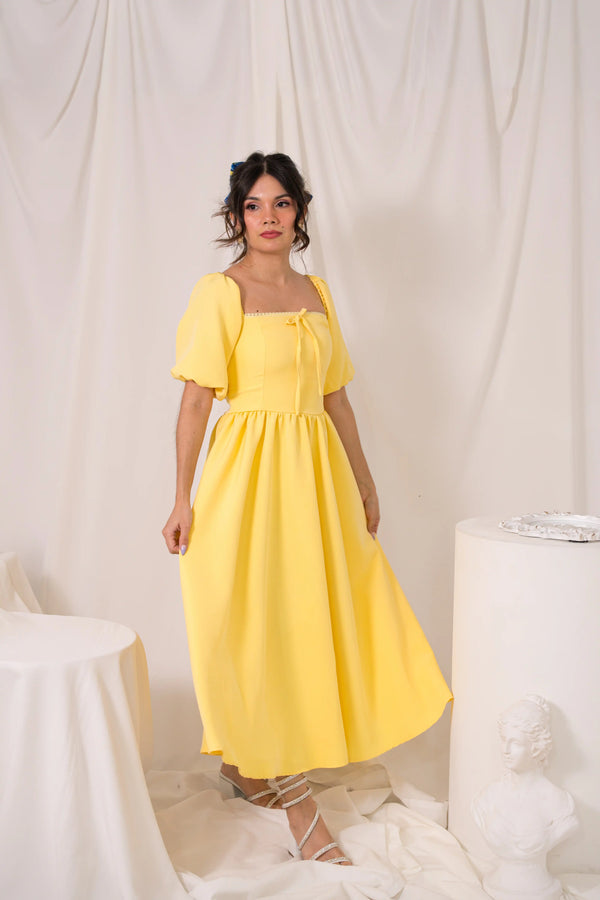 Vestido Serena Maxi Amarillo Deja Vú